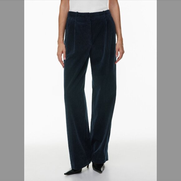 Aritzia Babaton Urban Corduroy Suit (Blazer+Pant) | Navy | Size L | Size 12 - Picture 6 of 7